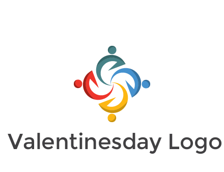 abstract people icon rotating community logo