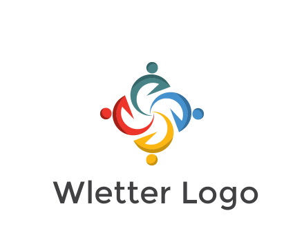 abstract people icon rotating community logo