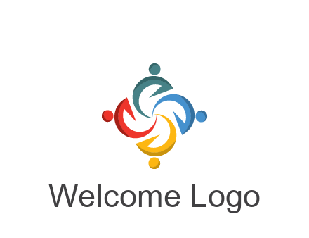 abstract people icon rotating community logo