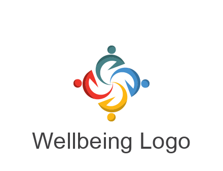 abstract people icon rotating community logo
