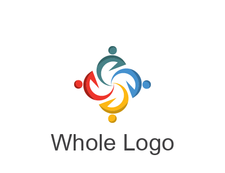 abstract people icon rotating community logo
