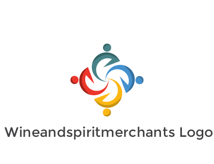 abstract people icon rotating community logo