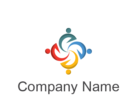 abstract people icon rotating community logo