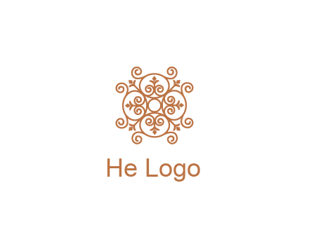 line art ornamental beauty logo