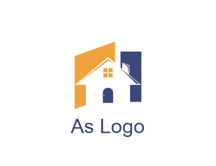 negative spacing of house construction logo