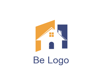 negative spacing of house construction logo