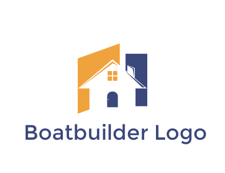 negative spacing of house construction logo