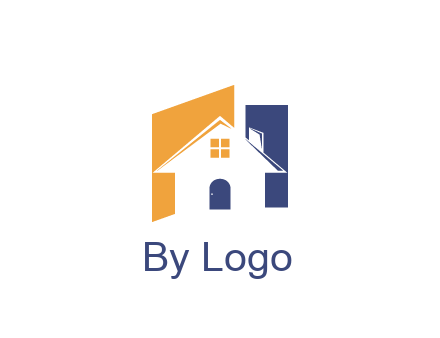 negative spacing of house construction logo