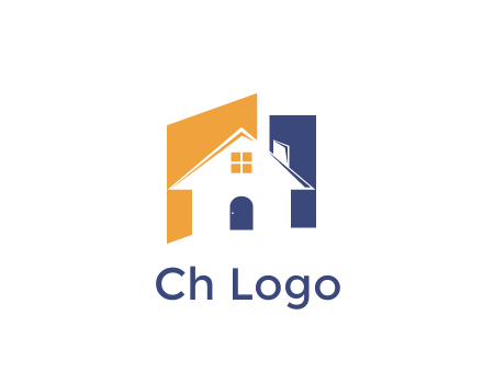 negative spacing of house construction logo