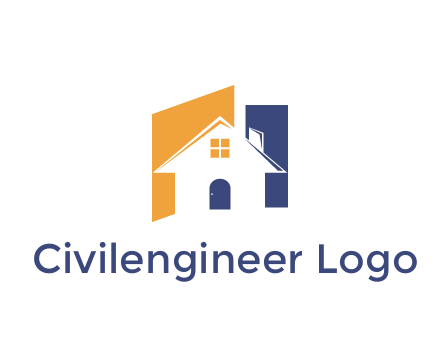 negative spacing of house construction logo