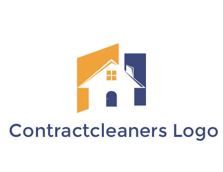 negative spacing of house construction logo