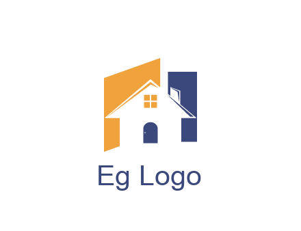 negative spacing of house construction logo