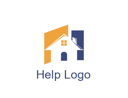 negative spacing of house construction logo