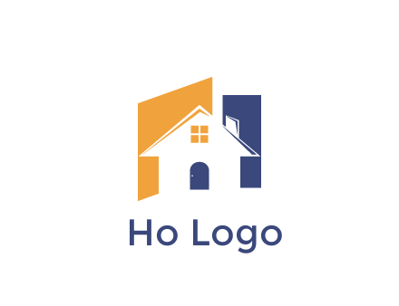 negative spacing of house construction logo