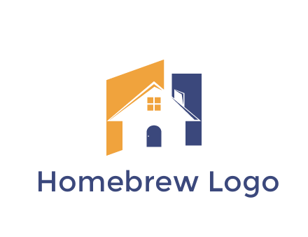 negative spacing of house construction logo