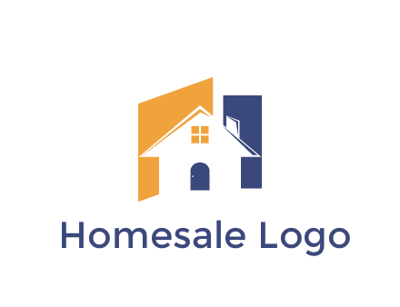 negative spacing of house construction logo