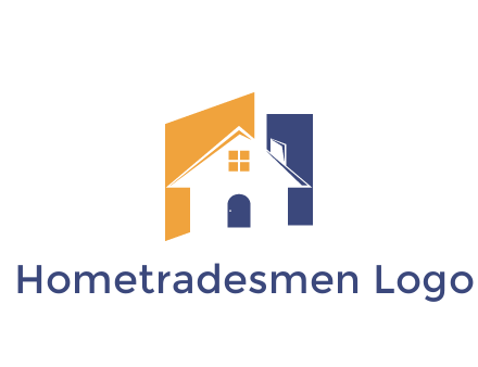 negative spacing of house construction logo