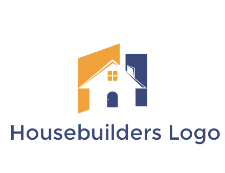 negative spacing of house construction logo