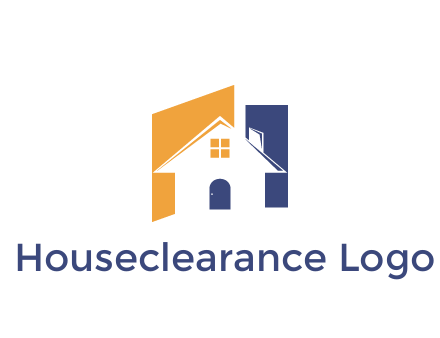 negative spacing of house construction logo