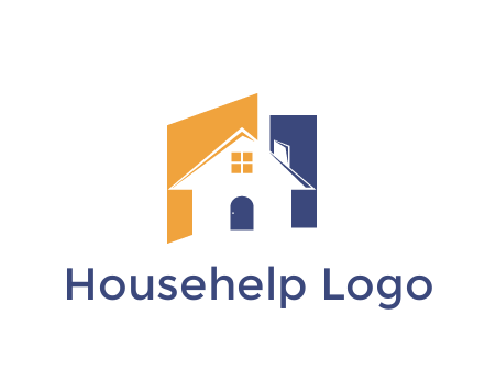 negative spacing of house construction logo