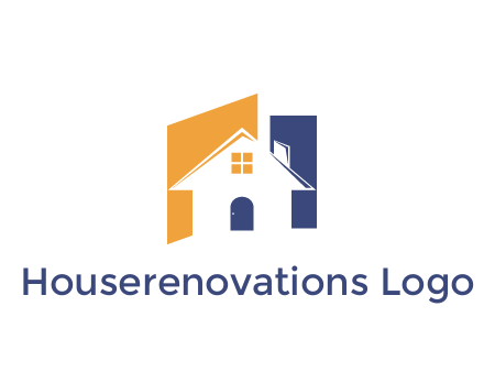 negative spacing of house construction logo