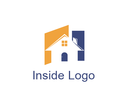 negative spacing of house construction logo