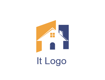 negative spacing of house construction logo