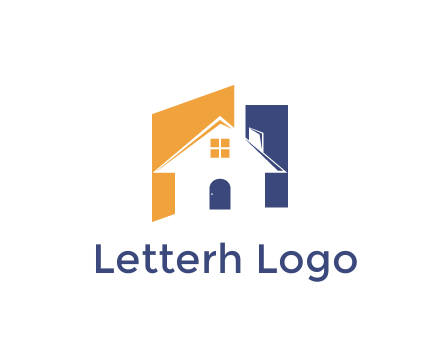 negative spacing of house construction logo