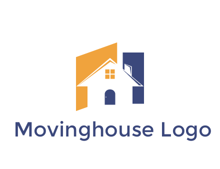 negative spacing of house construction logo