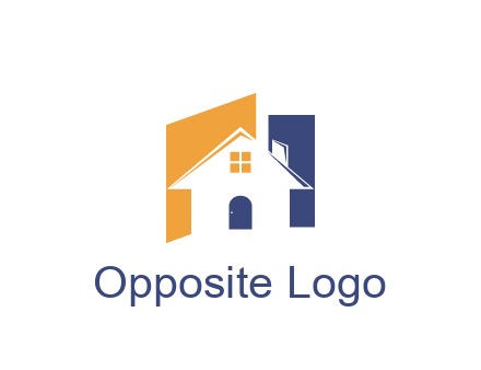 negative spacing of house construction logo
