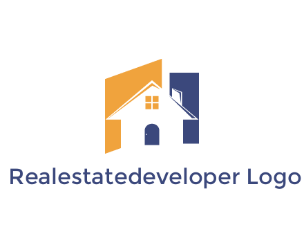 negative spacing of house construction logo