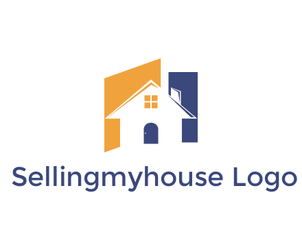 negative spacing of house construction logo