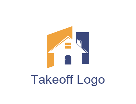 negative spacing of house construction logo