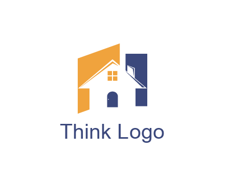 negative spacing of house construction logo