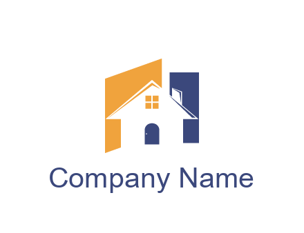 negative spacing of house construction logo