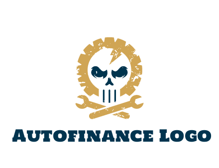 skull in gear with wrench engineering logo