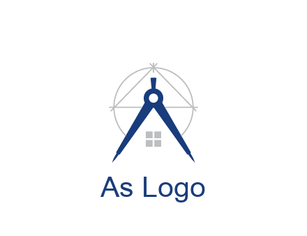 abstract house with compass construction logo