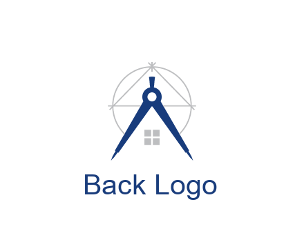 abstract house with compass construction logo