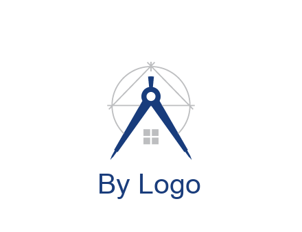 abstract house with compass construction logo
