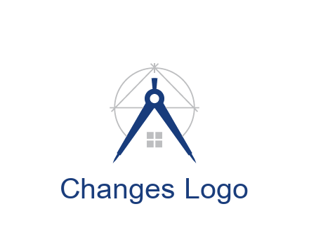 abstract house with compass construction logo
