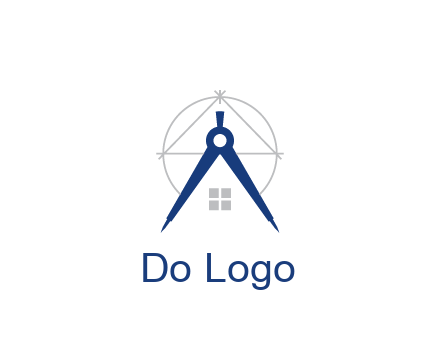 abstract house with compass construction logo