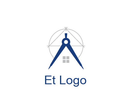 abstract house with compass construction logo