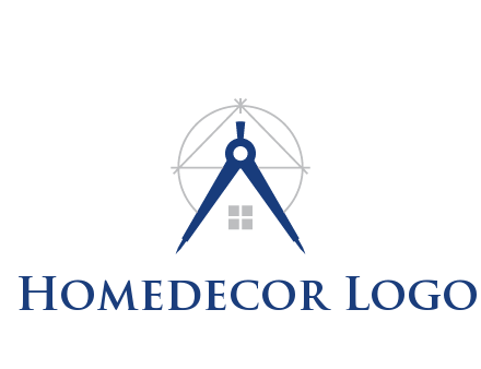 abstract house with compass construction logo