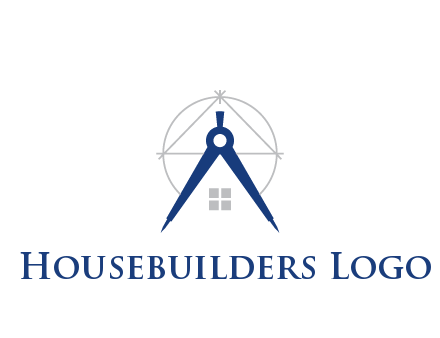 abstract house with compass construction logo