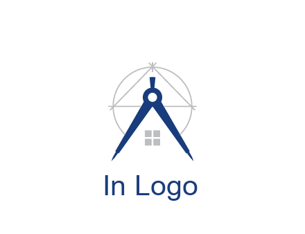 abstract house with compass construction logo