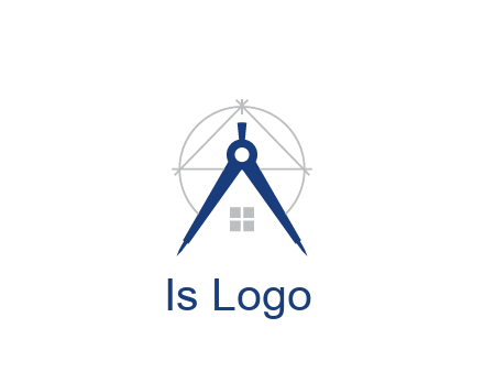 abstract house with compass construction logo