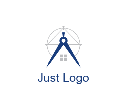 abstract house with compass construction logo