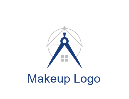 abstract house with compass construction logo