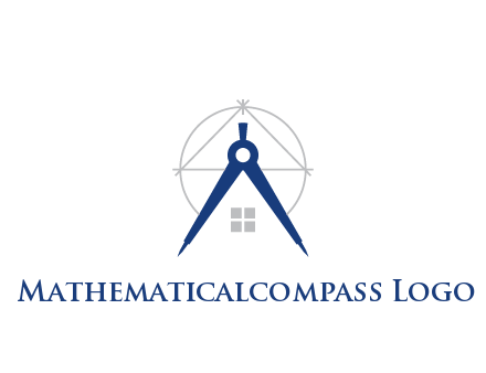 abstract house with compass construction logo