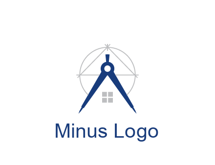 abstract house with compass construction logo